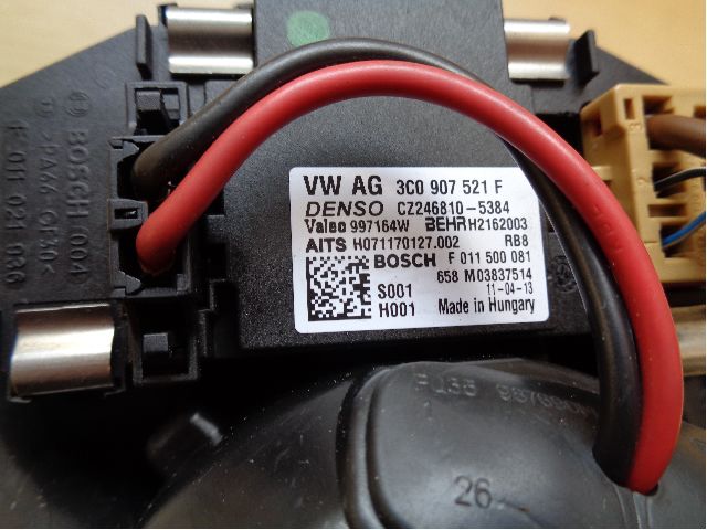 Varmeapparat motor til Škoda Octavia 2009-2013 (Type II, Fase 2) (SKODA|1K1 820 015J||3C0907521F)
