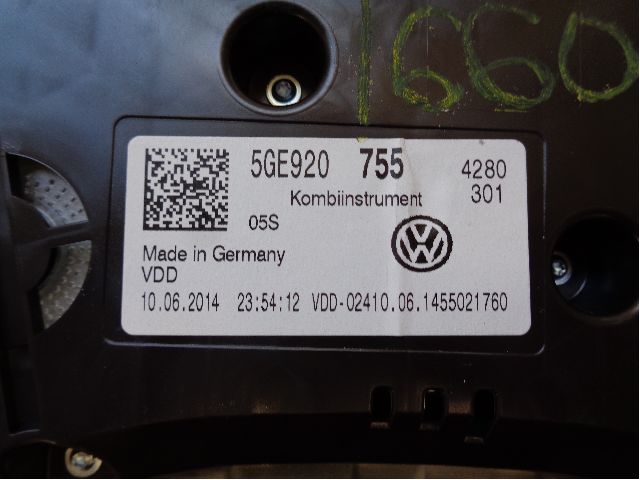 Instrumentpanel til VW e-Golf 2014-2017 (Fase 1) (VOLKSWAGEN|5GE 920 755|)