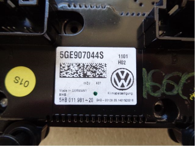 Varmeapparat betjening til VW e-Golf 2014-2017 (Fase 1) (VOLKSWAGEN|5GE 907 044 AD||5GE 907 044 S)