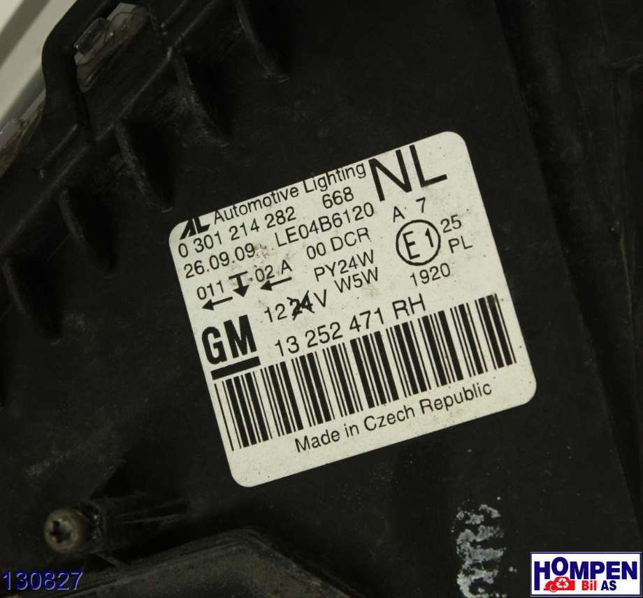 Frontlykt høyre xenon til Opel Zafira B 2005-2011 (OPEL|93187689|13 252 471 RH|0 301 214 282 668)