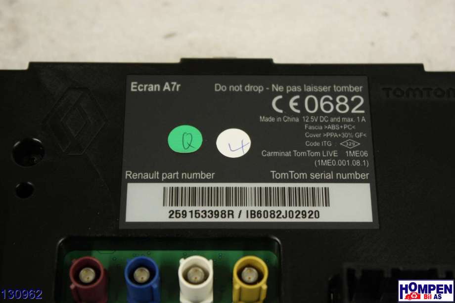 Bilstereo navigasjon til Renault Scenic 2009-2016 (Type III) (RENAULT|259154618R||259153398R)