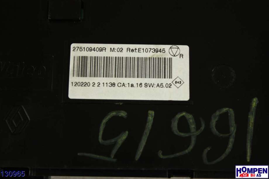 Varmeapparat betjening til Renault Scenic 2009-2016 (Type III) (RENAULT|275109409R|)