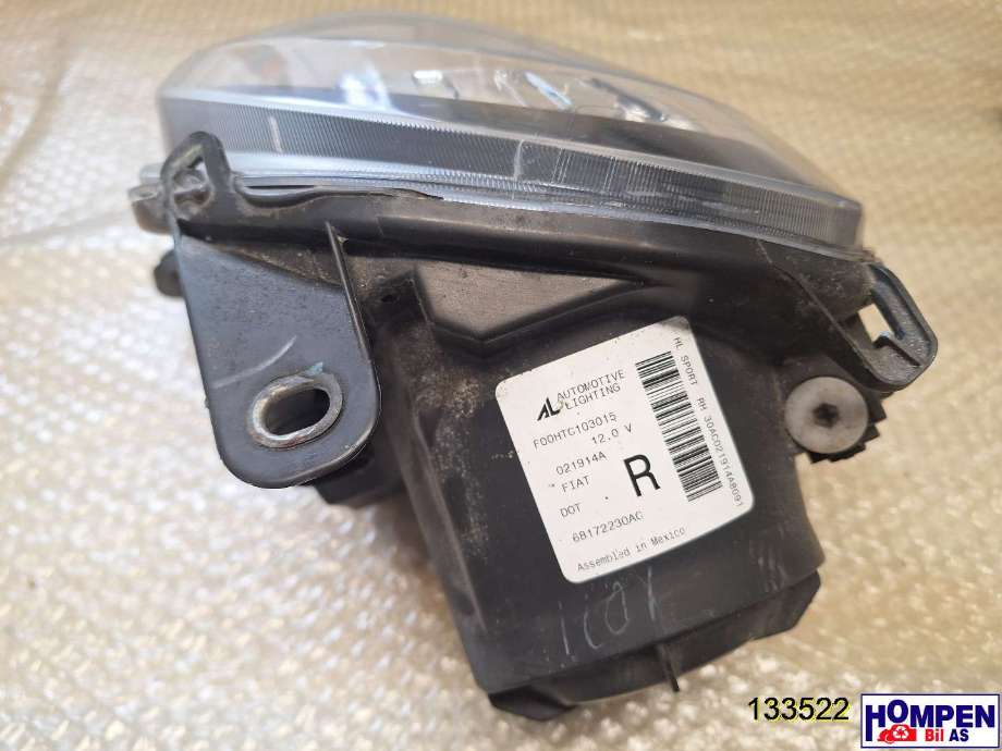 Frontlykt høyre halogen til Fiat 500 2008-2020  (FIAT||68172230AC)