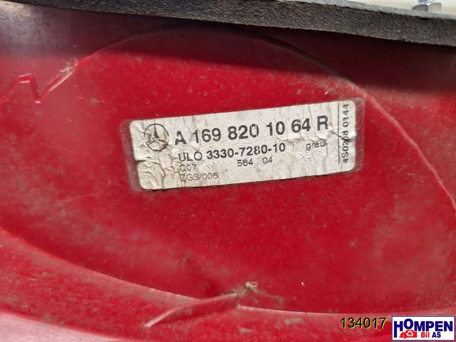 Baklykt høyre til Mercedes A-Klasse 2005-2012 (W169) (W169) (MERCEDES|A1698201064||A1698201064R)
