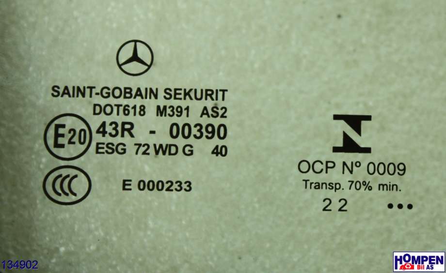 Diverse deler til Mercedes Sprinter 2018-->> (907/910) (907/910) (MERCEDES|A 910 725 11 00|DOT618 M391AS2|43R-00390)