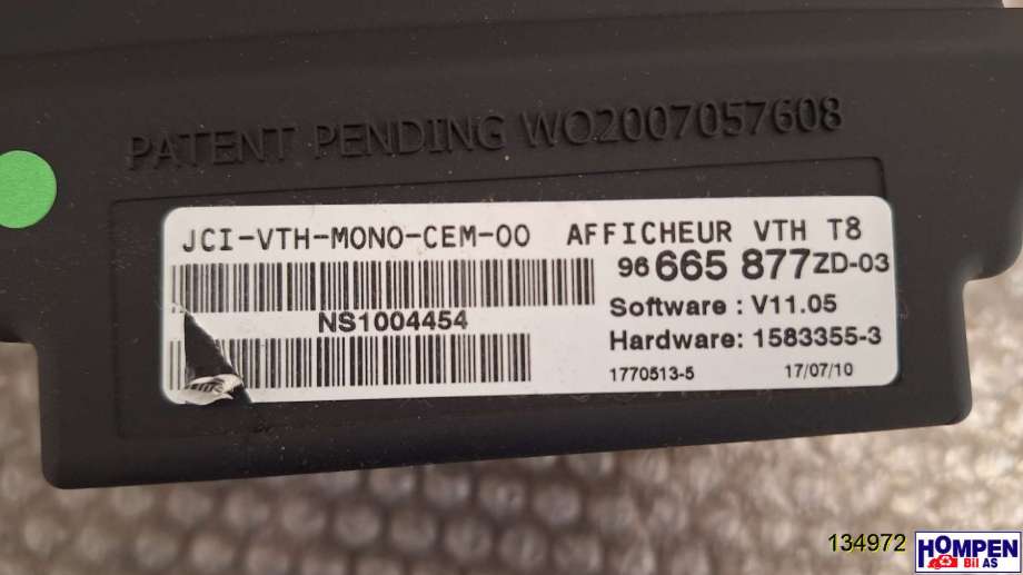 Instrument diverse til Peugeot 3008 2009-2016 (Type I) (PEUGEOT|6593K2||96665877ZD)