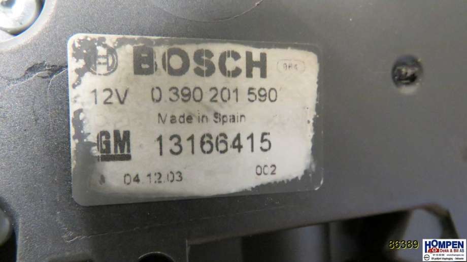 Viskermotor bakrute til Opel Vectra C 2002-2005 (Type I)  (OPEL|93178052|0390201590|13166415)