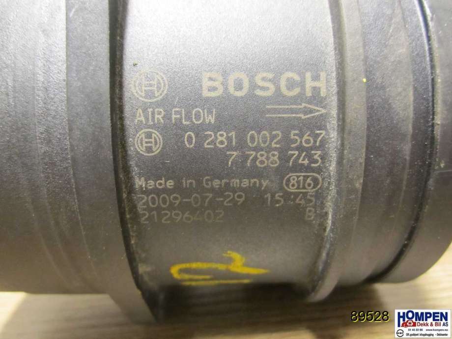 Luftmengde/luftmassemåler til BMW 1-Serie 2004-2011 (E81/E82/E87/E88) (E81/E82/E87/E88) (BMW|13628509724|0281002567|7788743)
