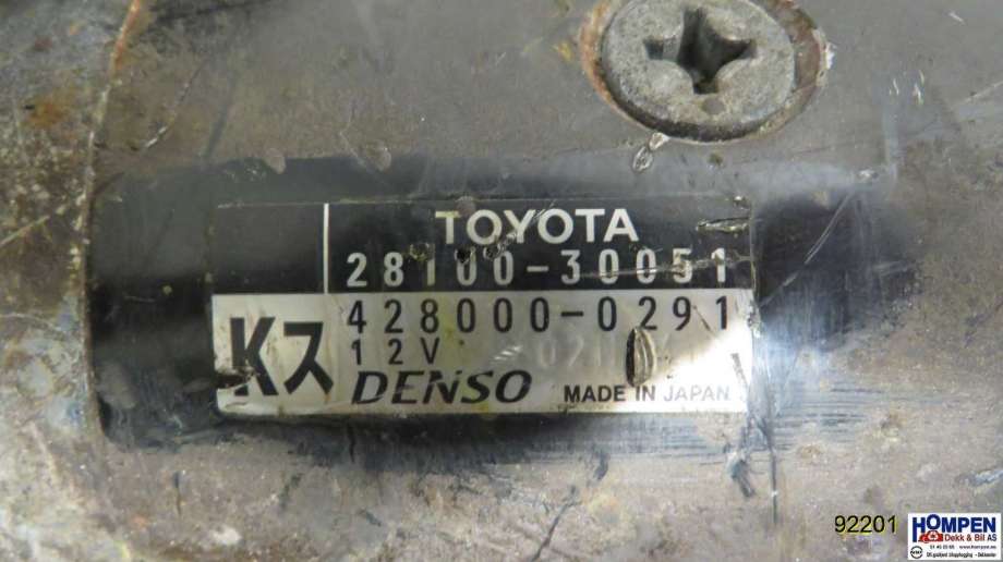 Starter diesel til Toyota Hiace 2007-2012 (Fase 3)  (TOYOTA|2810030051|4280000291|)