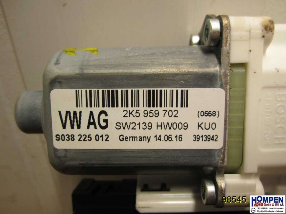 Ruteheis høyre foran til VW Caddy 2010-2015 (Type III, Fase 2)  (VW|2K5959702A|5K0959792|)