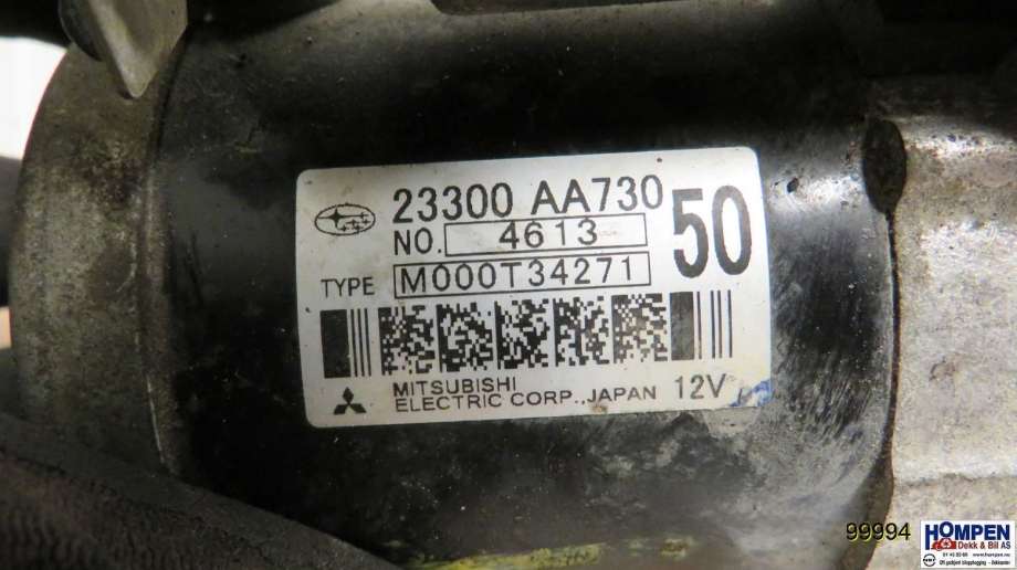 Starter til Toyota GT86 2012-->> (TOYOTA|SU00300451|M000T34271|23300AA730)
