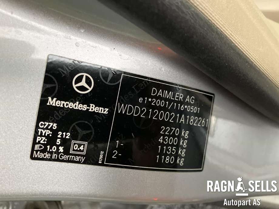 Mercedes E-Klasse 2009-2013 (Fase 1) (W212) (W212), Motorkode: OM 651.924, Girkassekode: W5A 580