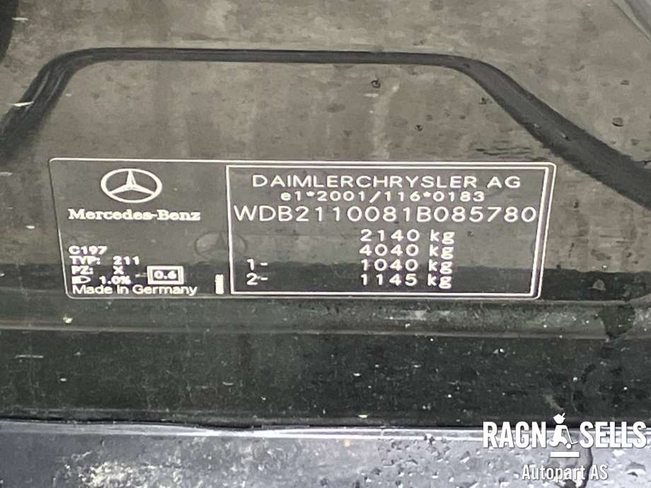 Mercedes E-Klasse 2006-2009 (Fase 2) (W211) (W211), Motorkode: OM 646.821, Girkassekode: W5A580
