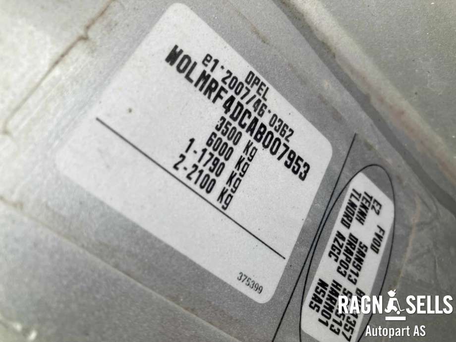 Opel Movano 2010-->> , Motorkode: LWL M9T-670, Girkassekode: M73