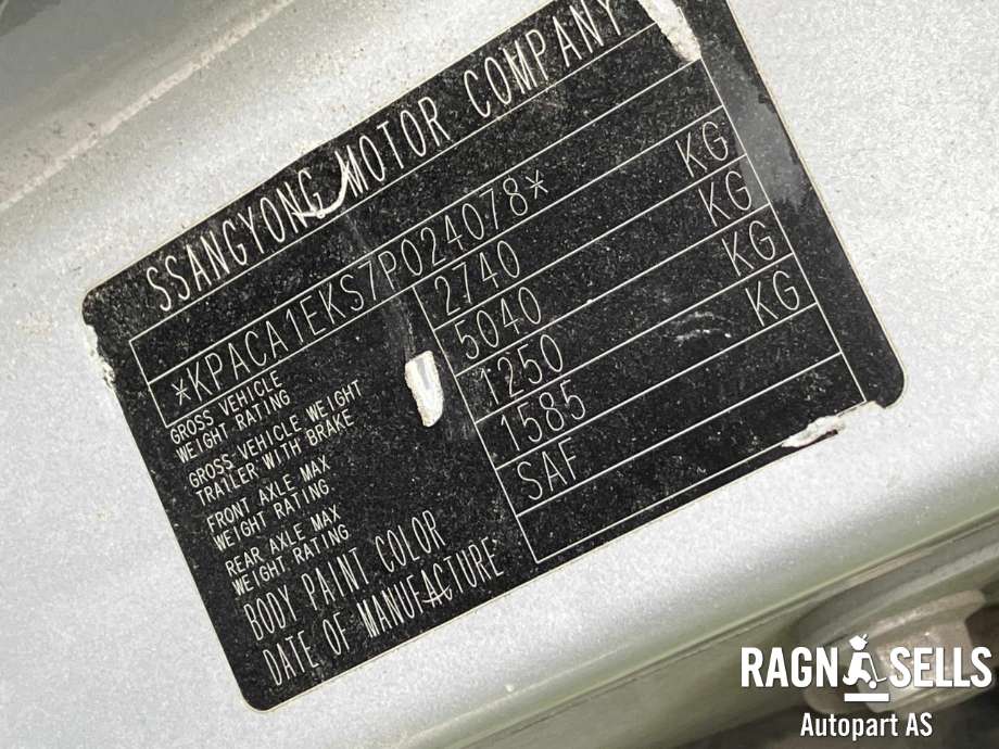 SsangYong Actyon 2007-2013 , Motorkode: 664951, Girkassekode: 