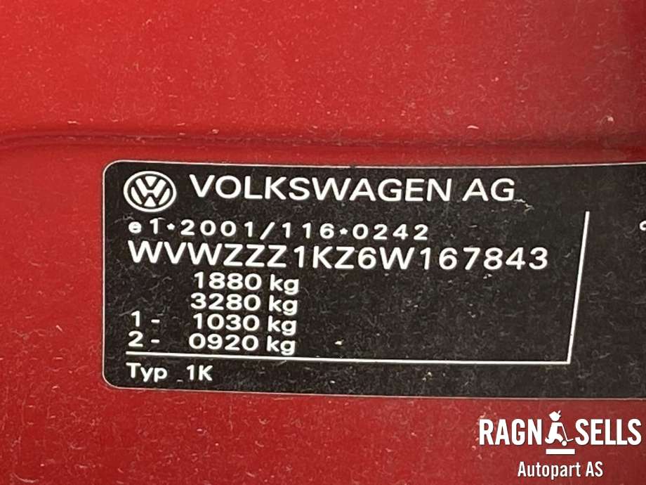 VW Golf V, Combi 2003-2008 , Motorkode: BLG, Girkassekode: JAU