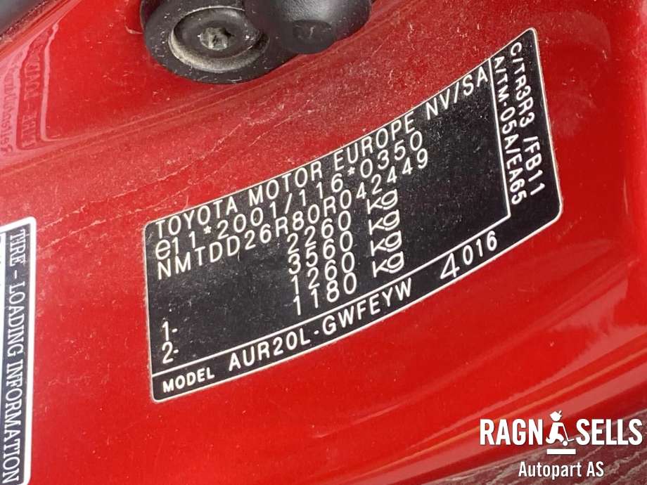 Toyota Verso 2009-2016 (Type III) , Motorkode: 1AD-FTV, Girkassekode: 