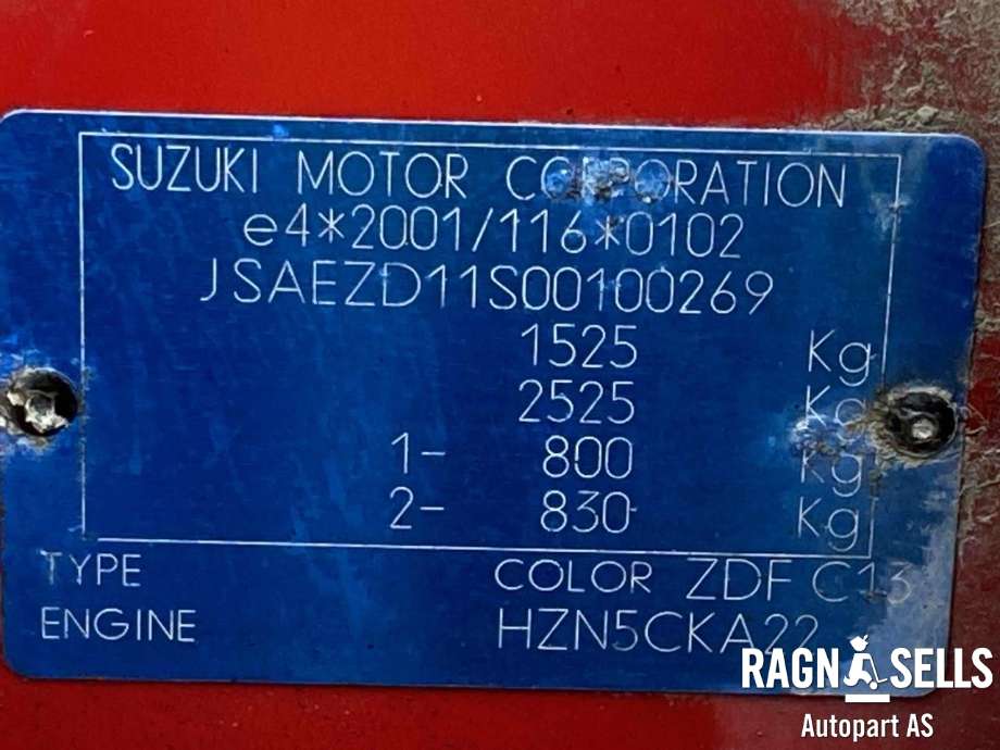 Suzuki Swift 2005-2010 , Motorkode: M13A, Girkassekode: 