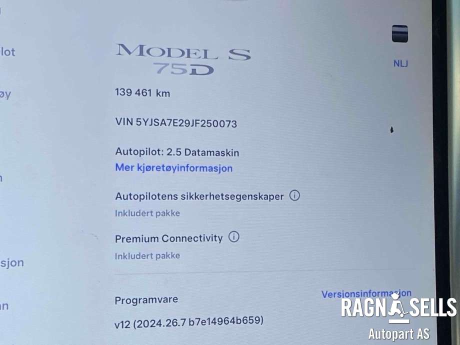 Tesla Model S 2016-2021 (Fase 2) , Motorkode: L2S|L2S, Girkassekode: 