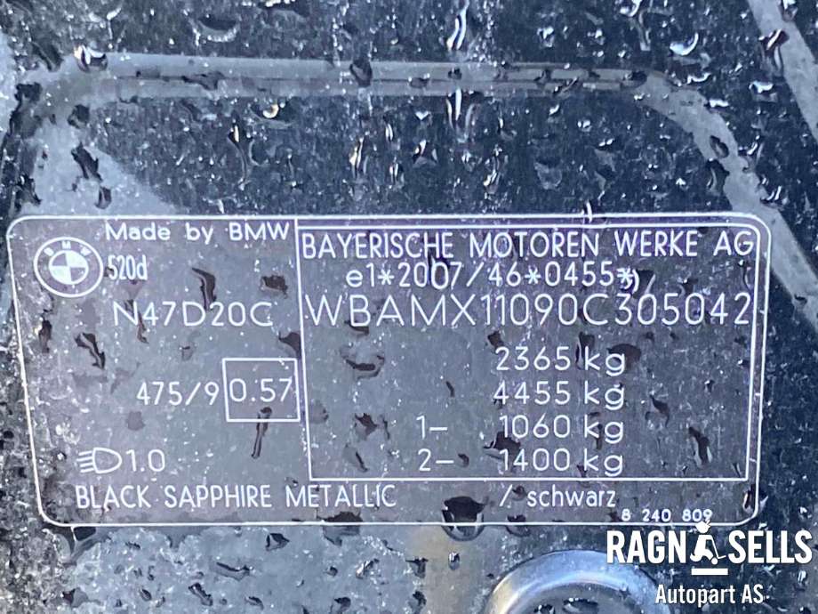 BMW 5-Serie 2010-2017 (F10/F11) (F10/F11), Motorkode: N47-D20C, Girkassekode: 