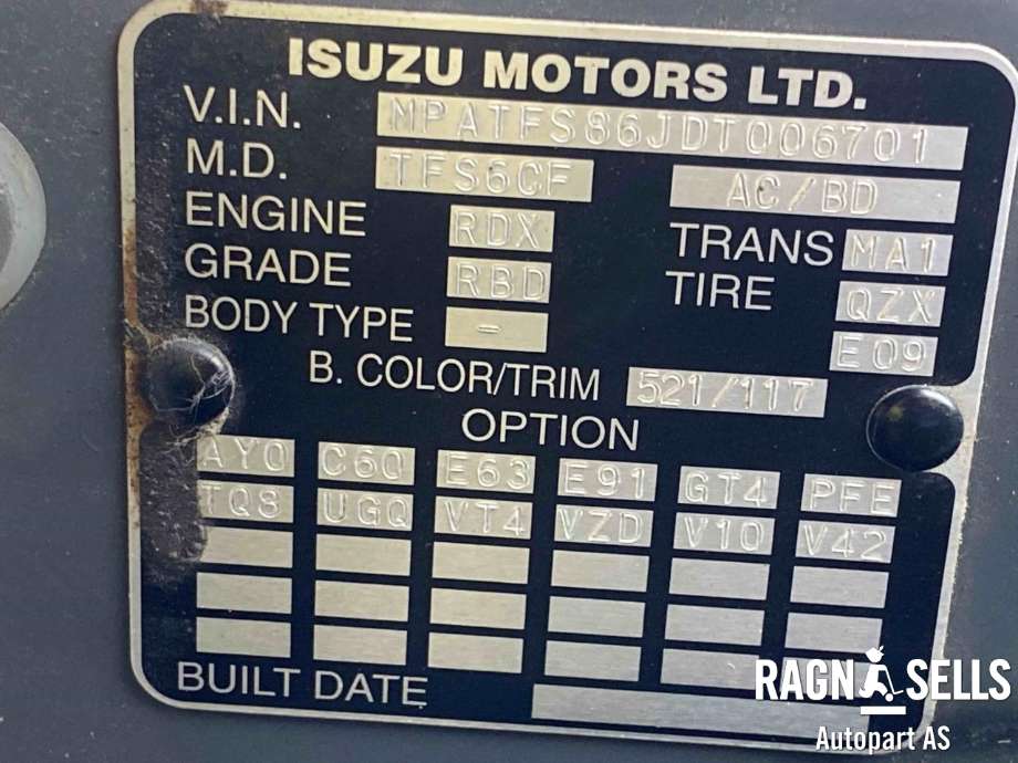 Isuzu D-Max 2012-2017 (Type II, Fase 1) , Motorkode: 4JK1E5S-L, Girkassekode: 