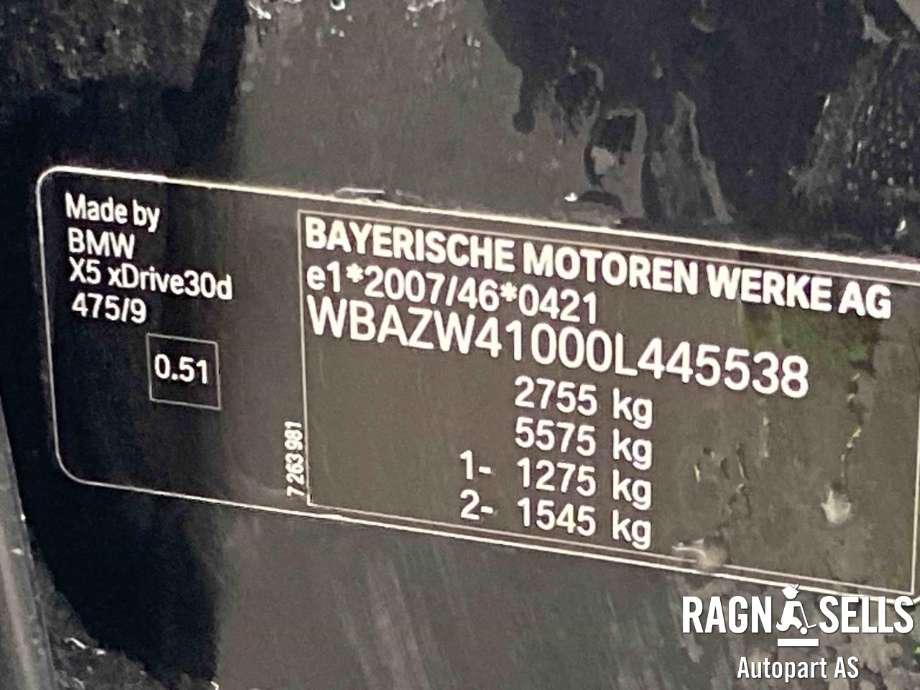 BMW X5 2007-2013 (E70) (E70), Motorkode: N57D30A, Girkassekode: GA8HP70X