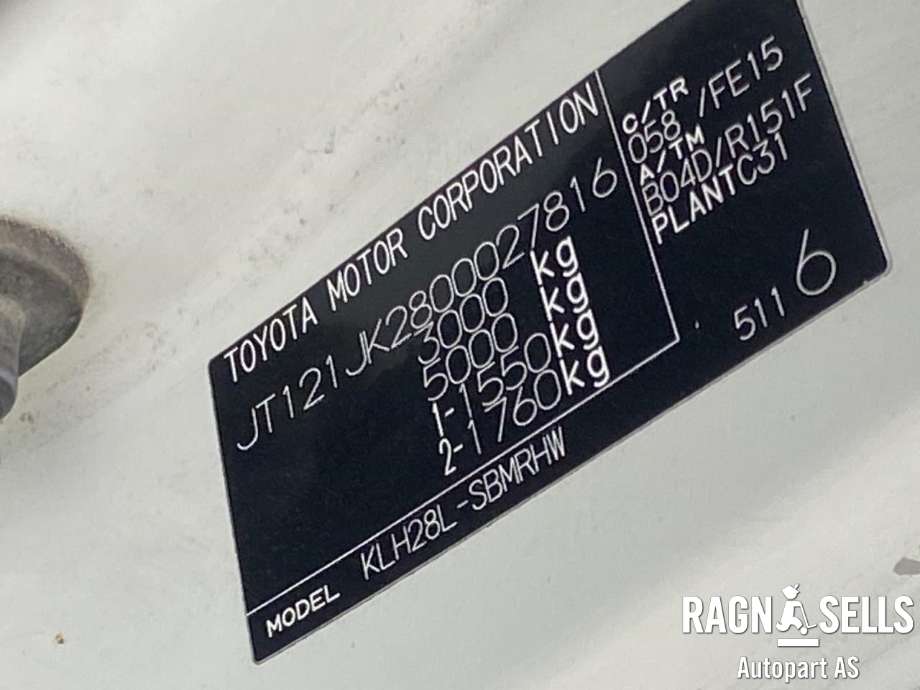 Toyota Hiace 2007-2012 (Fase 3) , Motorkode: 2KD-FTV, Girkassekode: 