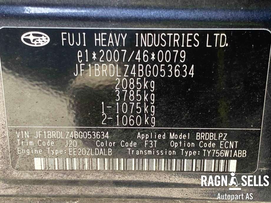 Subaru Outback 2009-2014 (Type IV) , Motorkode: EE20, Girkassekode: 