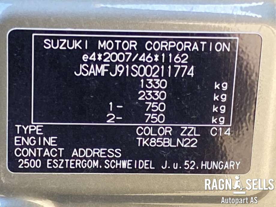 Suzuki Ignis 2016-->> (Type II) , Motorkode: K12D|N/A, Girkassekode: 