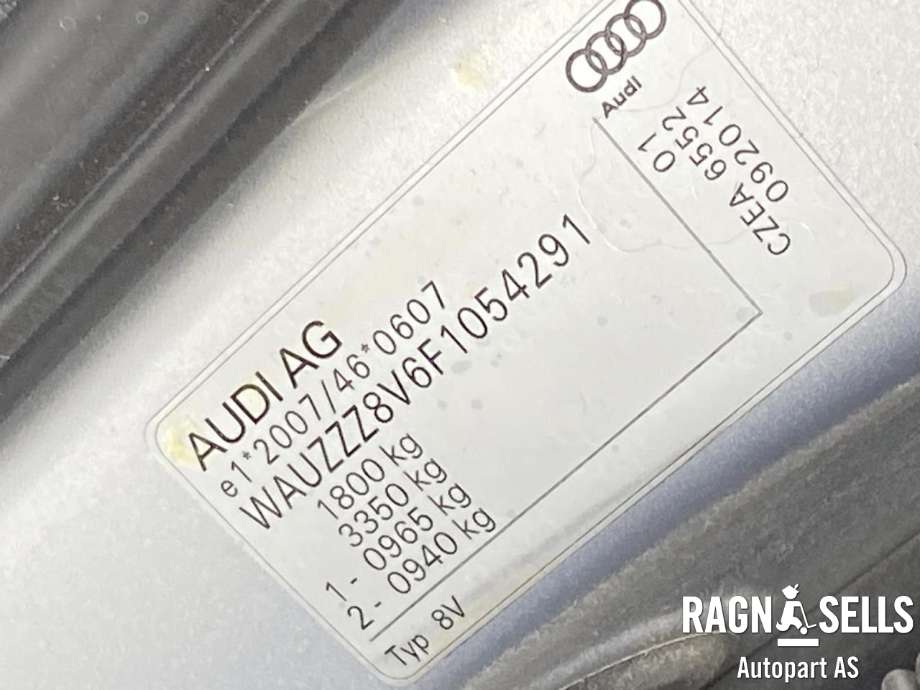 Audi A3 2012-2016 (Type III, Fase 1) , Motorkode: CZEA, Girkassekode: QRM