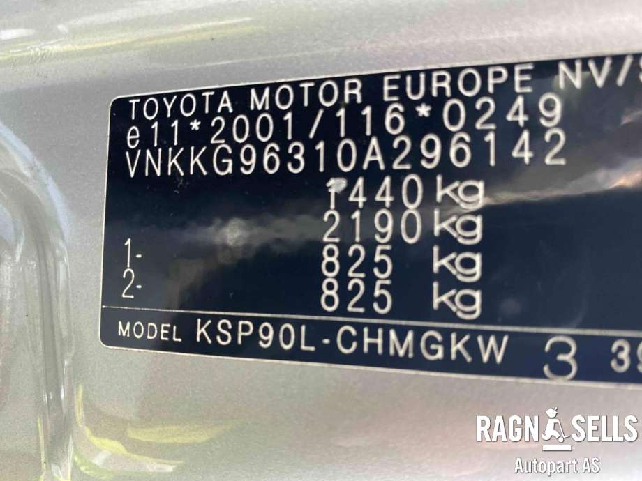 Toyota Yaris 2009-2011 (Type II, Fase 2) , Motorkode: 1KR-FE, Girkassekode: