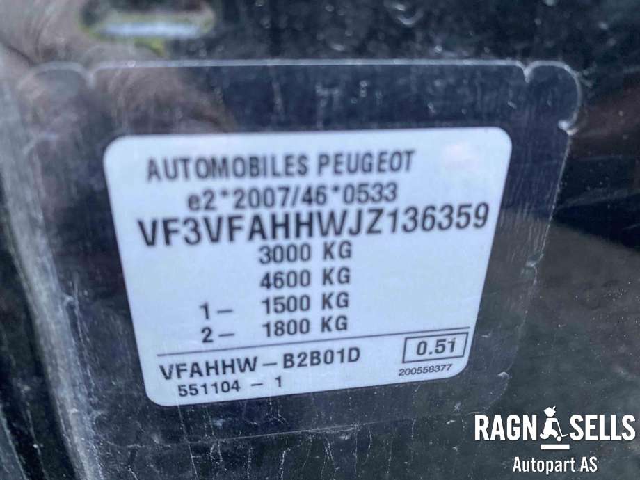 Peugeot Expert 2016-->> (Type III) , Motorkode: AH01, Girkassekode: 