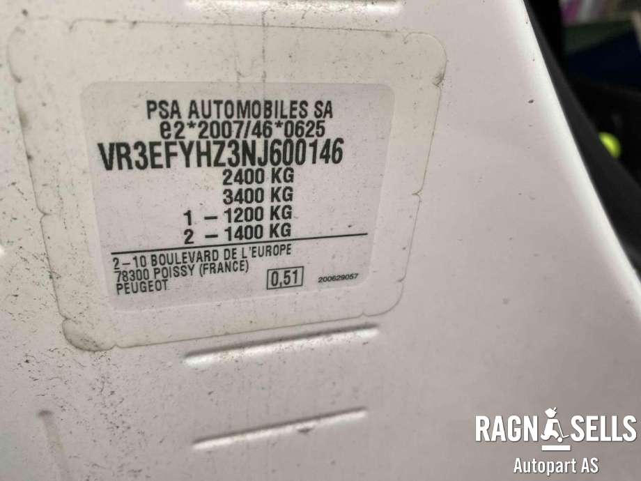 Peugeot Partner 2019-->> (Type III) , Motorkode: YH01, Girkassekode: 