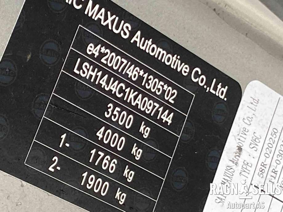 Maxus EV80 2019-->> delebil , Motorkode: TZ249XSS001, Girkassekode: 
