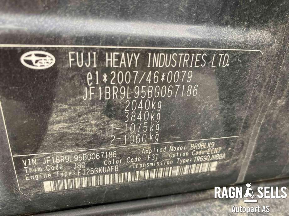 Subaru Legacy 2009-2015 , Motorkode: EJ25, Girkassekode: 