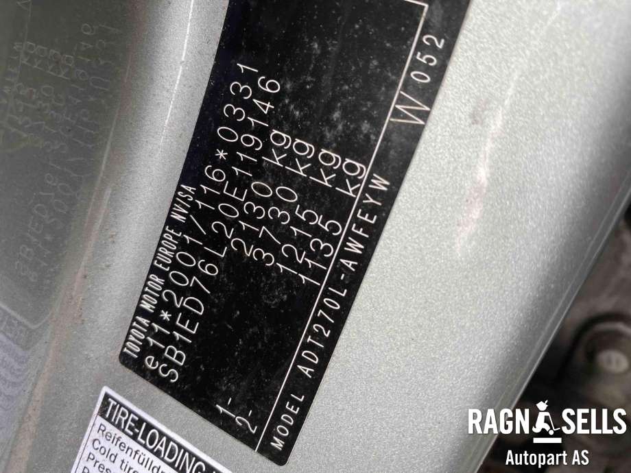 Toyota Avensis 2009-2015 (Type III, Fase 1) , Motorkode: 1AD-FTV, Girkassekode: 