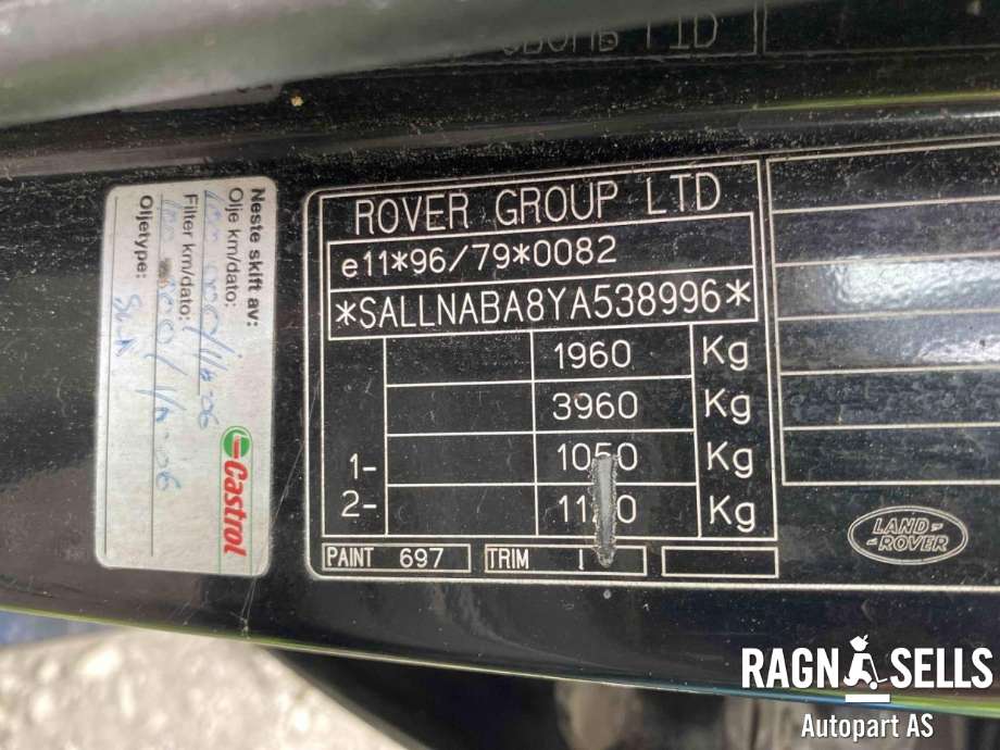 Land Rover Freelander 1998-2006 (Type I) delebil , Motorkode: 18K4F, Girkassekode: 