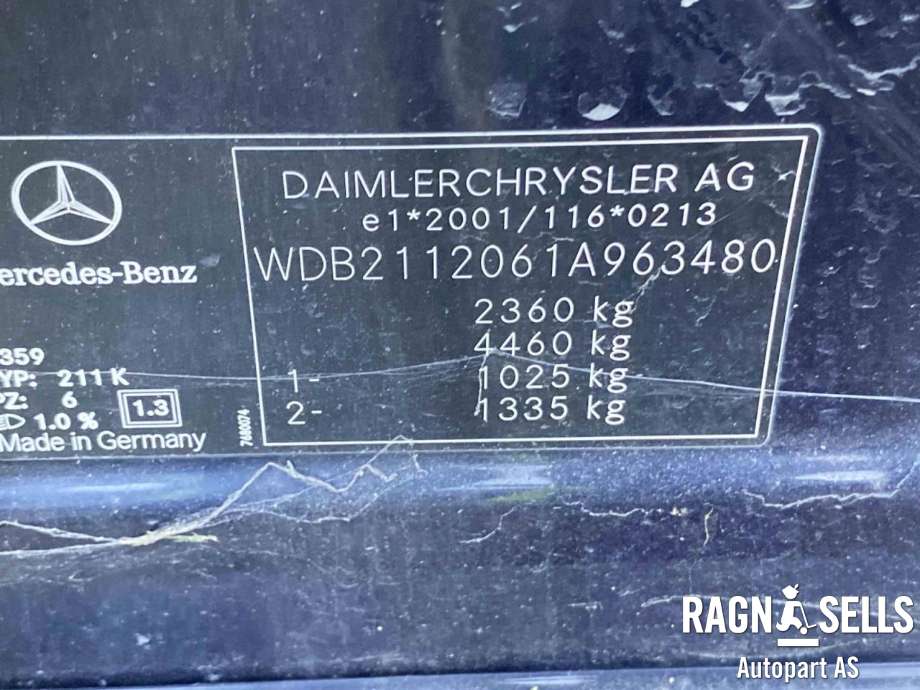 Mercedes E-Klasse 2002-2006 (Fase 1) (W211) (W211), Motorkode: 646961, Girkassekode:
