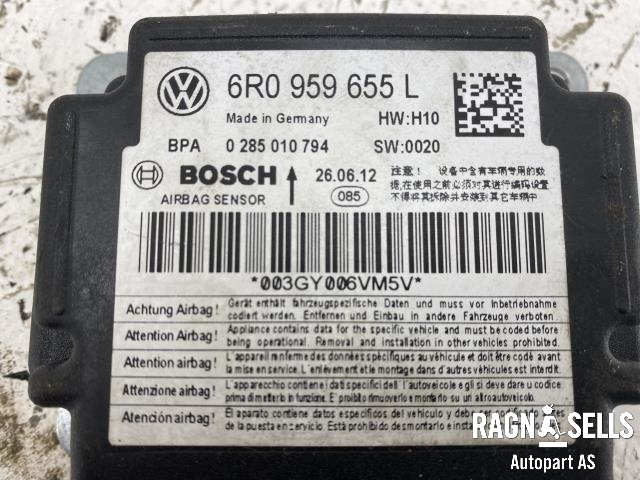Styreenhet airbag hovedsensor til VW Polo 2009-2014 (Type V, Fase 1)  (BOSCH|6R0959655L|285010794|)