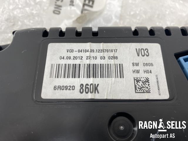 Instrumentpanel til VW Polo 2009-2014 (Type V, Fase 1)  (VDO|6R0920860K|)