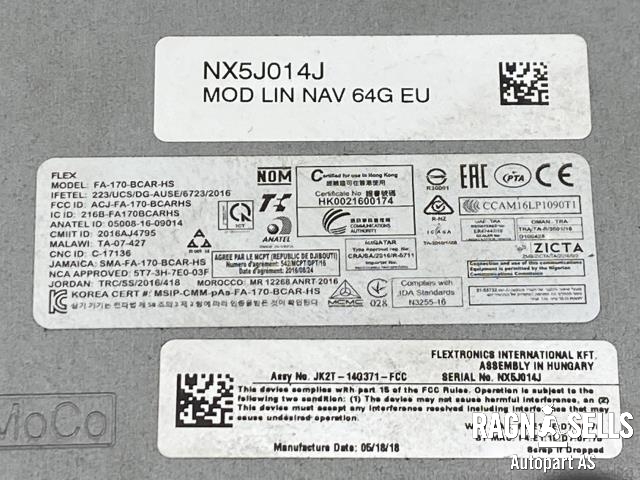 Styreenhet DAB til Ford Fiesta 2017-->> (Type VII) (FOMOCO|JK2T-14G371-FCC|)