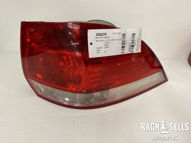 Baklykt høyre til VW Golf V, STV 2007-2010 (JETTA) (JETTA) (1K9 945 096|1K9 945 096 C|)