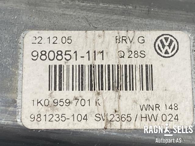 Ruteheis, kun motor, venstre foran til VW Passat 2005-2010 (B6) (B6) (1K0 959 701 L|)