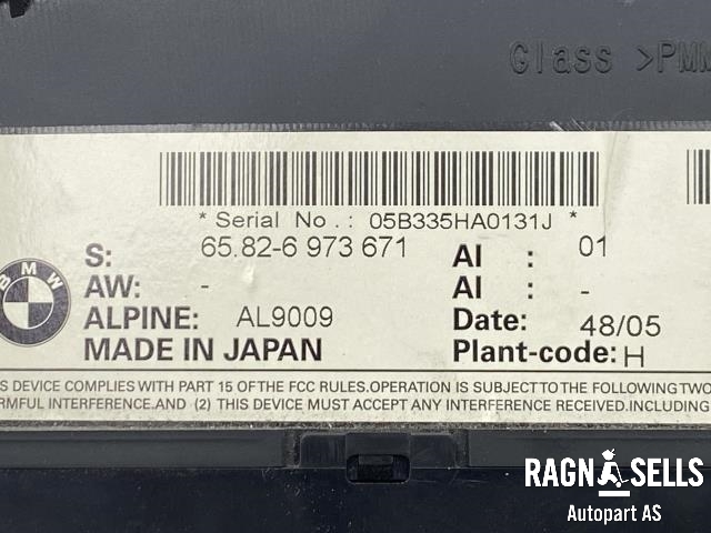 Bilstereo navigasjon skjerm til BMW 3-Serie 2005-2011 (E90/E91/E92/E93) (E90/E91/E92/E93) (ALPINE|65 82 9 118 721||65.82-6 973 671)