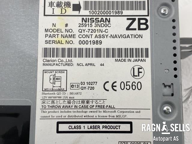Bilstereo navigasjon til Nissan Leaf 2011-2017 (Type I)  (259153ND0C|)