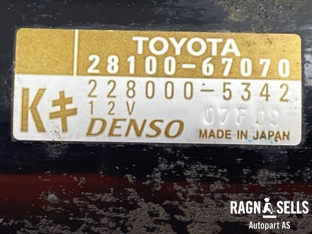Starter diesel til Toyota Hiace 2001-2006 (Fase 2)  (DENSO|28100-67070|228000-5342|)