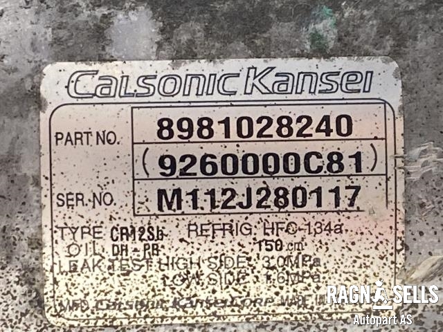 Aircondition kompressor til Isuzu D-Max 2012-2017 (Type II, Fase 1)  (8-98102-824-1|8981028240|8981028241|9260000C81)