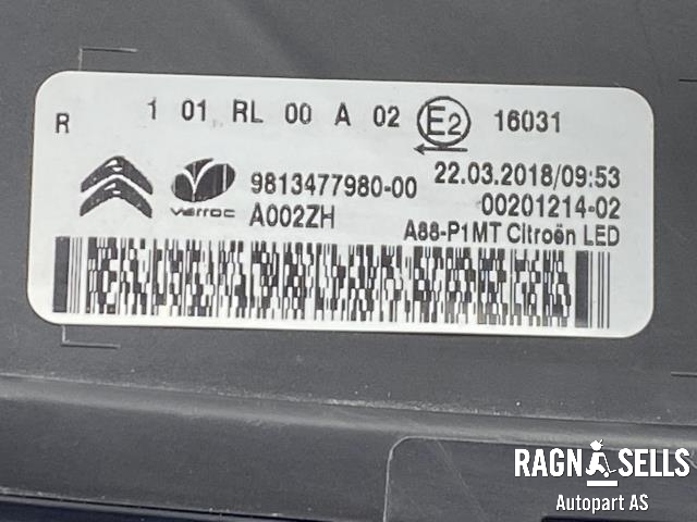 Tåkelykt høyre foran til Citroën C3, Aircross 2017-->>  (98 227 902 80|9813477980|A88-P1MT)