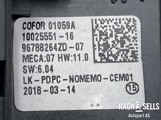 Bryter ruteheis førerdørspanel til Citroën C3, Aircross 2017-->>  (96 788 264 ZD|)