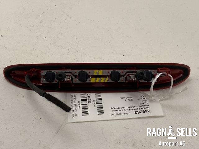 Baklykt bremselys bakrute til Peugeot 208 2012-2019 (Type I)  (9674309080|)